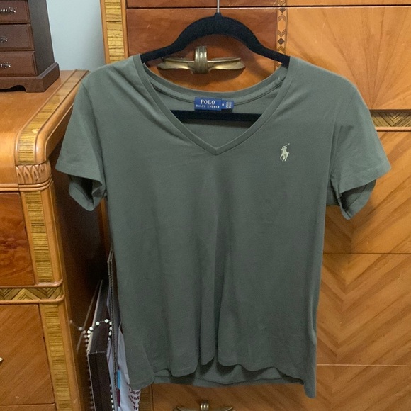 Hunter green polo v neck - Picture 1 of 4